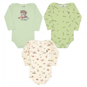 Kit Body 3 Peças 100% Algodão Kiko Baby Tam: RN ao G